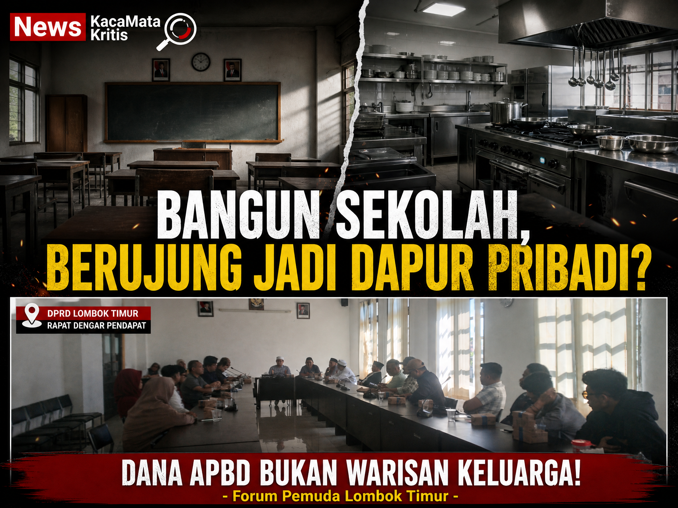 BANGUN SEKOLAH, BERUJUNG JADI DAPUR PRIBADI?